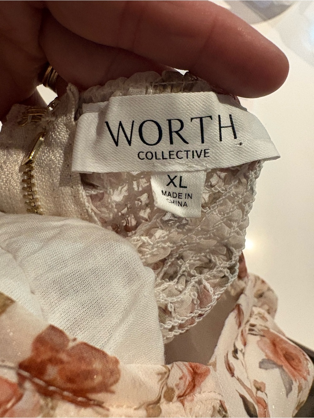 Worth Floral Smocked Midi Dress - Cream & Peach Floral - Picture 12 of 14